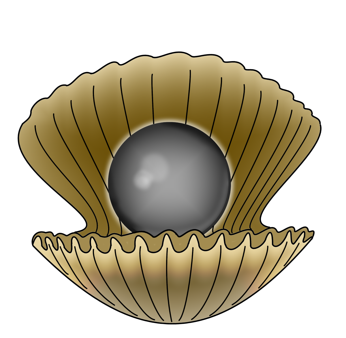 oyster with a black pearl